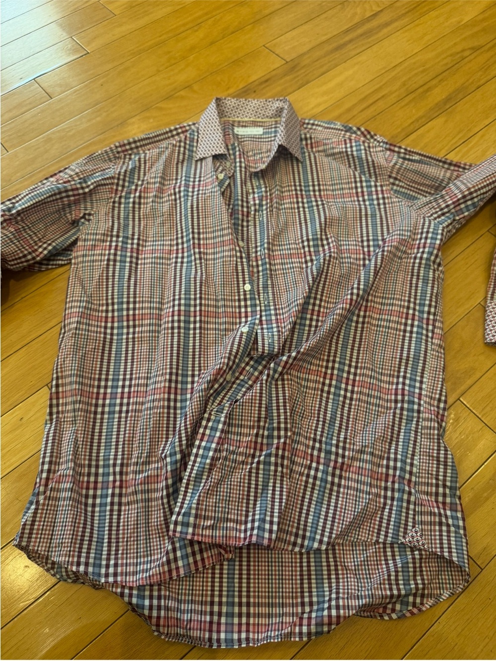 Mens Multi-Color Plaid Button-Down Shirt Etro